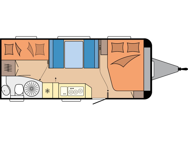Hobby De Luxe 545 KMF met STAPELBED EN GARAGE **6 Slaapplaatsen/Truma Mover/1e eigenaar/Truma/Lichtmetalen velgen/Zeer nette caravan**