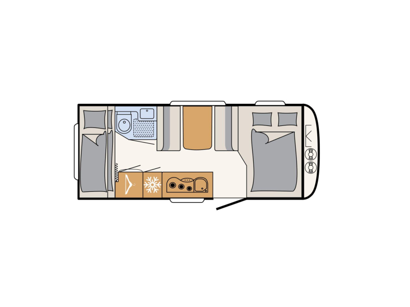 Dethleffs Summer Edition 500 QSK stapelbed / dwarsbed 