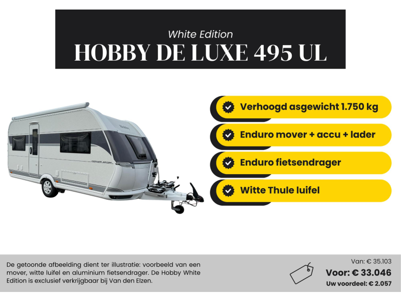 Hobby De Luxe 495 UL White Edition Actiepakket  foto: 0