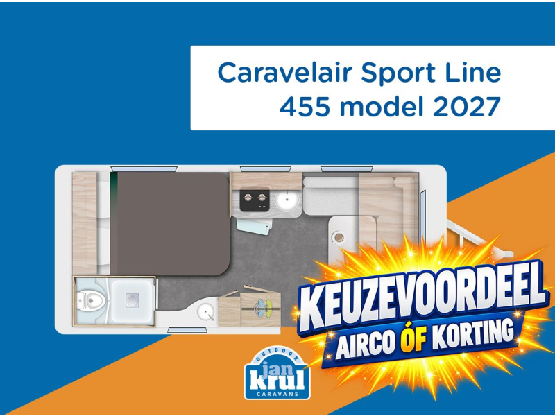 Caravelair Sport Line 455 Frans bed - Ruime rondzit  foto: 18