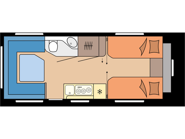Hobby Maxia 585 UL met enkele bedden **Absolute topsegment van Hobby/Zeer ruime caravan/Nieuwe caravan**