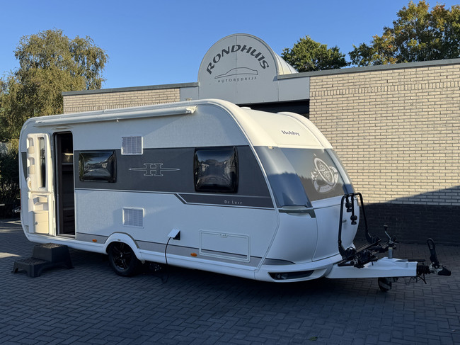 Hobby De Luxe 490 KMF met STAPELBED **6 Slaapplaatsen/Mover/1e eigenaar//Lichtmetalen velgen black/2x zonnepaneel/Autark/Nette caravan