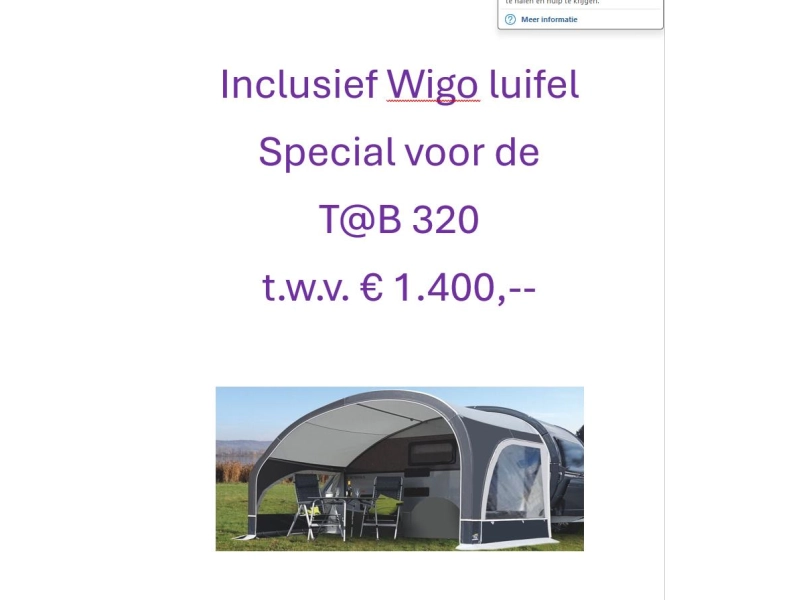 T@B Basic 320 RS Nieuw -2025- incl. luifel 