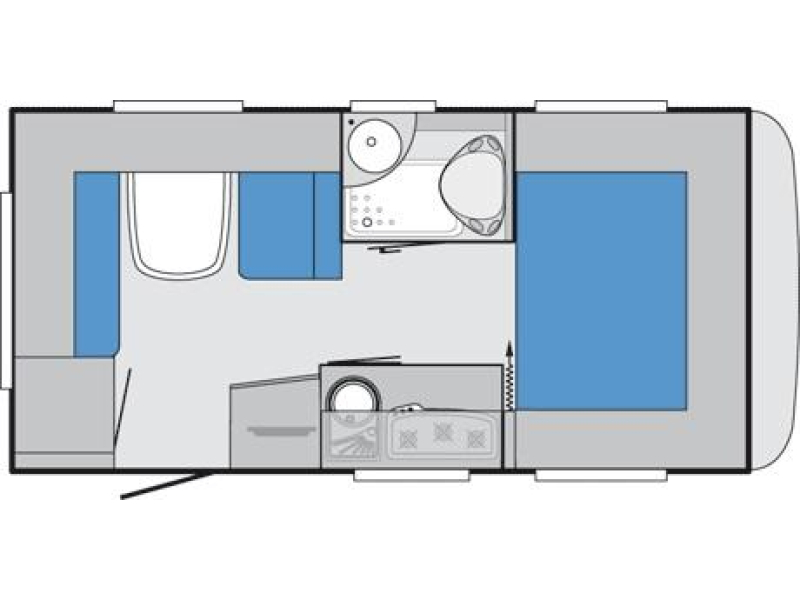 Hobby De Luxe 440 SF Dwars Bed 210CM MOV TENT  foto: 12