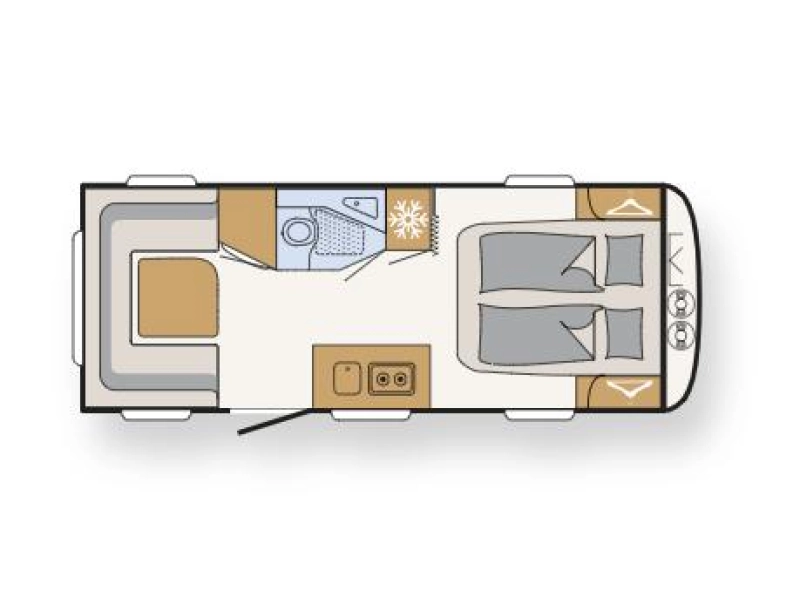 Dethleffs Nomad 530 DR queensbed / voortent  foto: 8