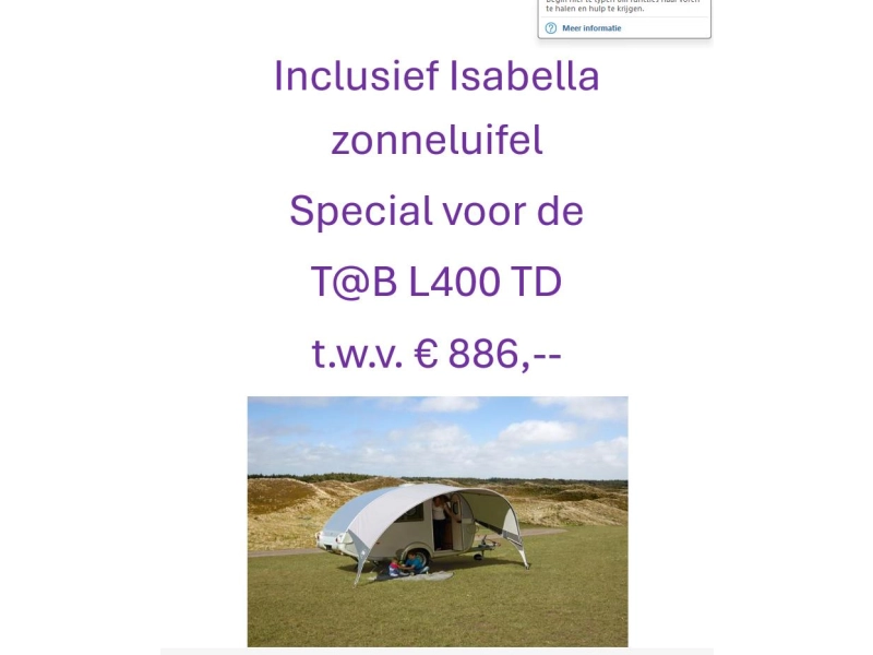 T@B L400 TD Nieuw -2025- incl. luifel 