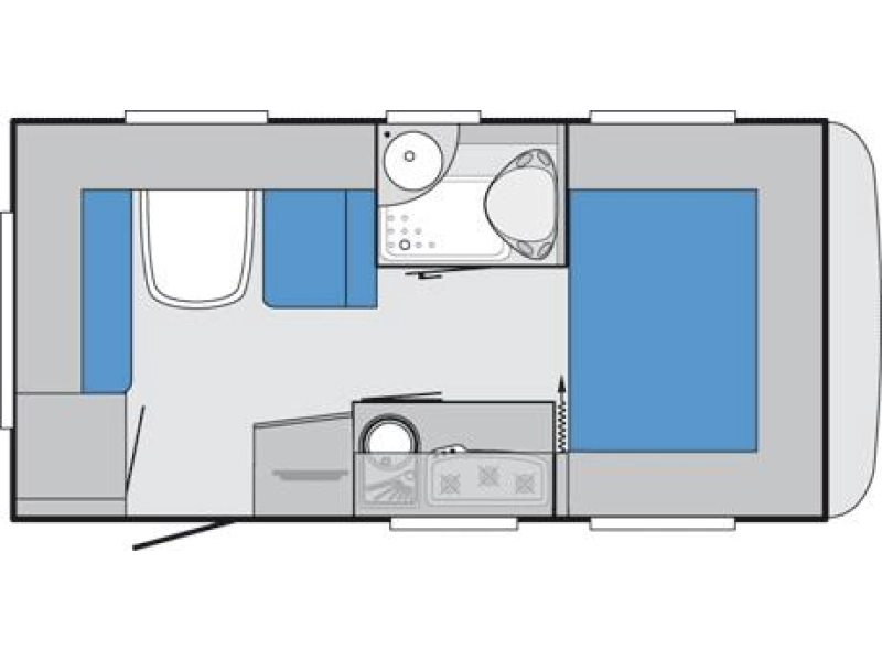 Hobby De Luxe 440 SF Dwars Bed 210CM MOV TENT  foto: 12